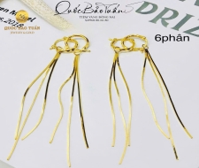 Bông tai 3 tua mì vuông