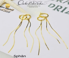 Bông tai 2 tua mì vuông