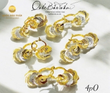 Bông tai tua lá xi 2 màu