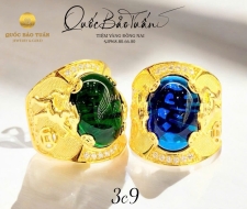 Nhẫn oval đá xanh 3c9