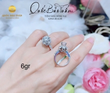 Nhẫn hột chủ vàng Italy 6gr