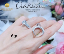 Nhẫn hột chủ vàng Italy 6g