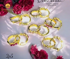 Bông tai khoen tròn 3 hột