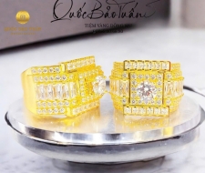 Nhẫn nam hột chủ đai đá baguettle 