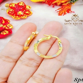 Bông khoen tròn xi 2 màu