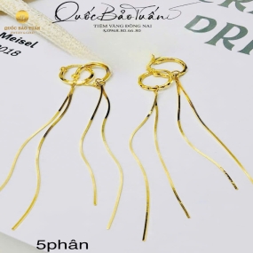 Bông tai 2 tua mì vuông