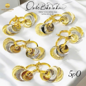 Bông tai tua quạt xi 2 màu