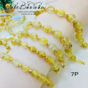 Chuỗi thạch anh mix charm vàng