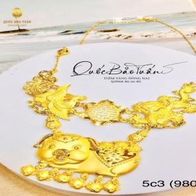 Dây cưới rồng phụng mix charm heo