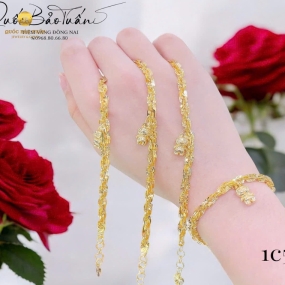 Lắc xoắn vuông mix charm LXV-004