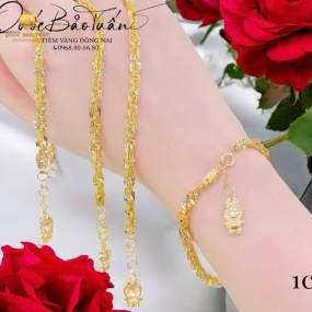 Lắc xoắn vuông mix charm LXV-005