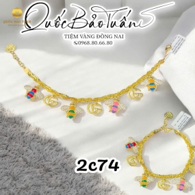 Lắc xoắn ý mix charm 2c74