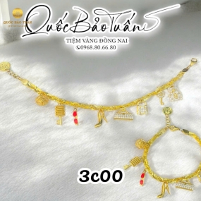 Lắc xoắn ý mix charm