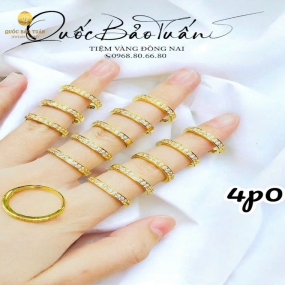 Nhẫn full tấm vàng 610