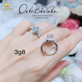 Nhẫn hột chủ vàng Italy 3g8