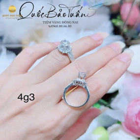 Nhẫn hột chủ vàng Italy 4g3