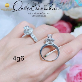 Nhẫn nữ hột chủ vàng Italy 4g6