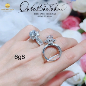 Nhẫn hột chủ vàng Italy 6g8