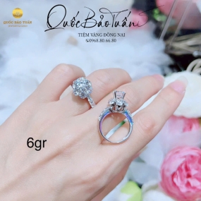 Nhẫn hột chủ vàng Italy 6gr