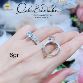 Nhẫn hột chủ vàng Italy 6g