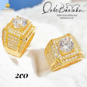 Nhẫn hột chủ viền tấm 2c0