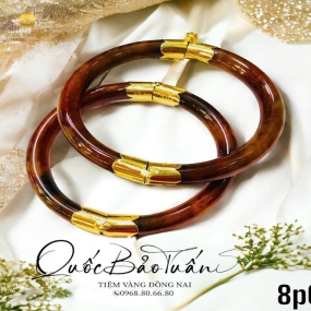 Vòng cẩm thạch bọc vàng VCT-006