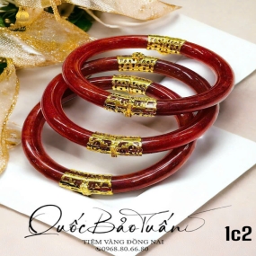 Vòng cẩm thạch bọc vàng VCT-007