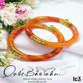 Vòng cẩm thạch bọc vàng VCT-008