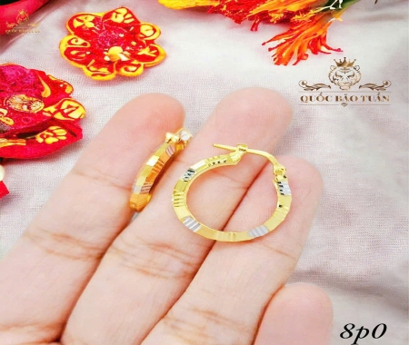 Bông khoen tròn xi 2 màu