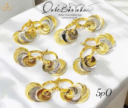 Bông tai tua quạt xi 2 màu