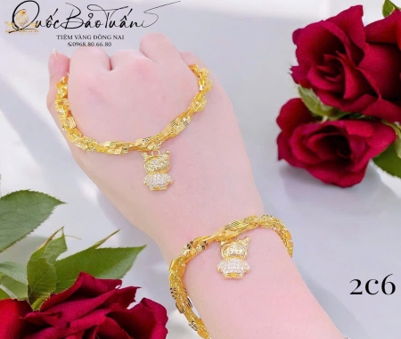 Lắc xoắn vuông mix charm