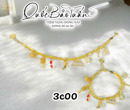 Lắc xoắn ý mix charm