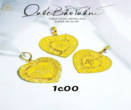 Mặt dây hình tim 23K MD-003