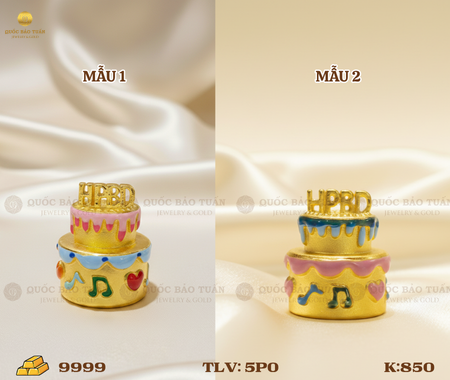 Charm Vàng 99.99 - Bánh Kem Ngọt Ngào
