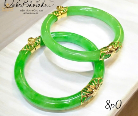 Vòng cẩm thạch bọc vàng VCT-004