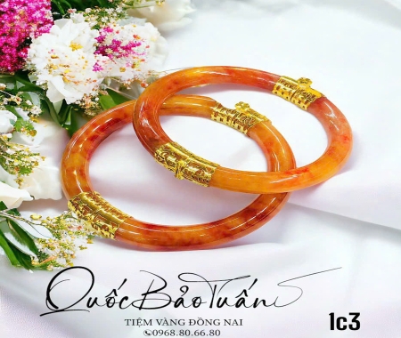 Vòng cẩm thạch bọc vàng VCT-008